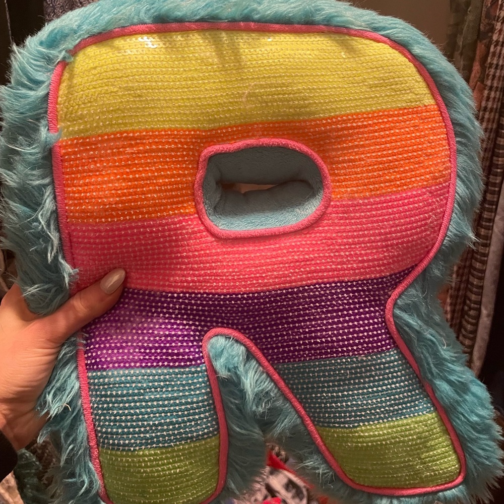 R letter pillow